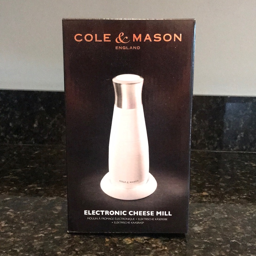 New Unopened Cole & Mason Electronic Cheese Mill
